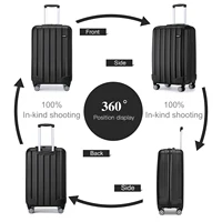 Ensemble de valises et sacs de voyage KONO 19 pouces en ABS + PC, valise légère avec serrure et roulettes, sac polyvalent pour les voyages et le sport 2