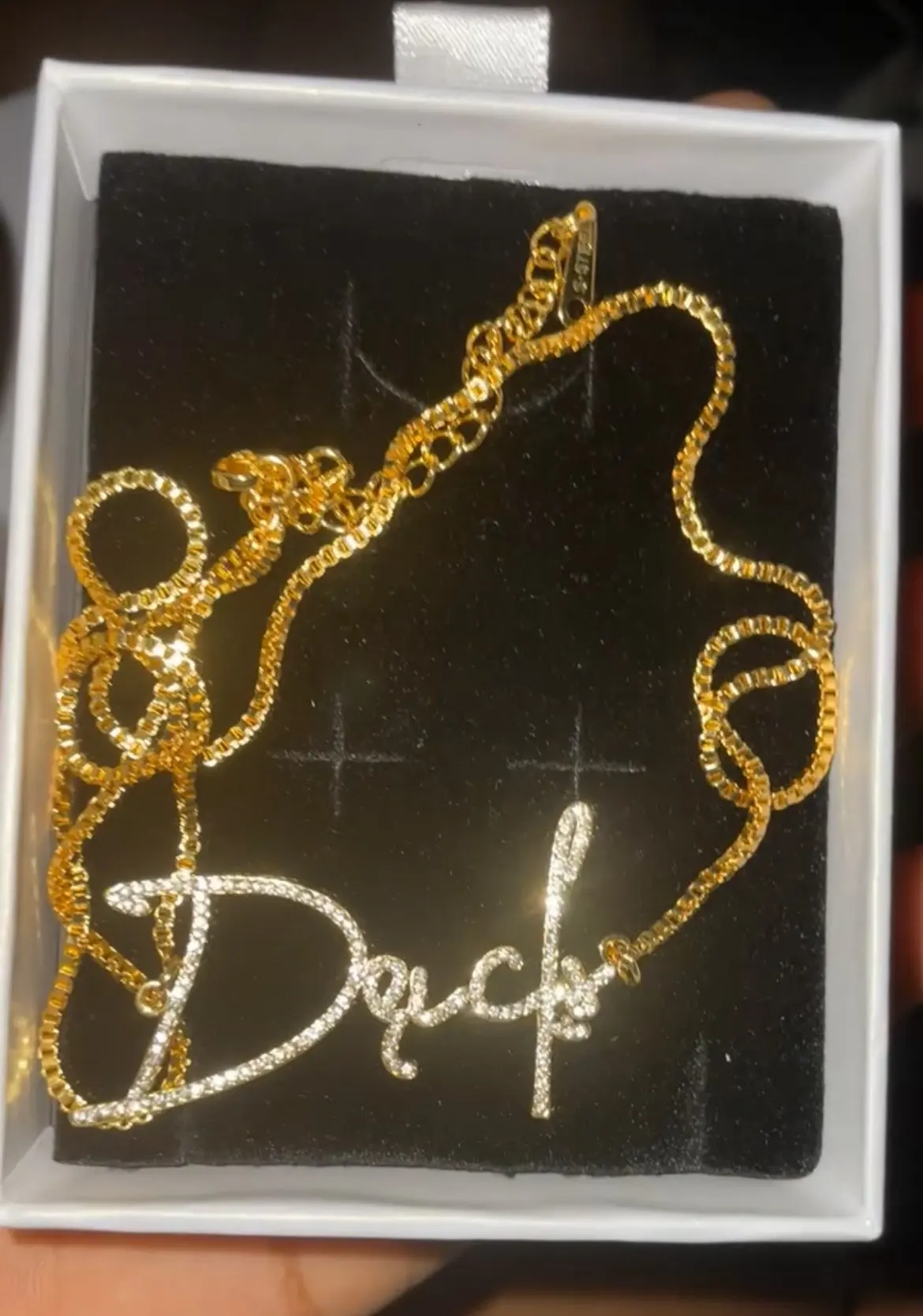 Custom Crystal Name Necklace, customer photo