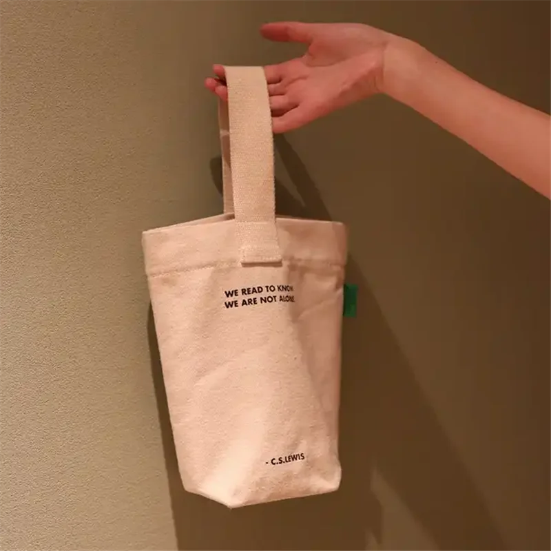 미니 커피 캔버스 토트백, 패션 코튼 쇼핑백, 코튼 핸들 백, 도매, 100 개/로트