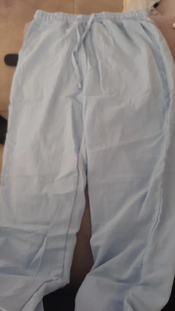 Elegant Cotton Linen Summer Trousers for Women - High Waist Fit photo review