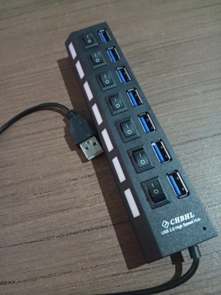Extensão Hub Régua Usb 2.0 - 7 Portas Pc Hd Externo Pendrive photo review