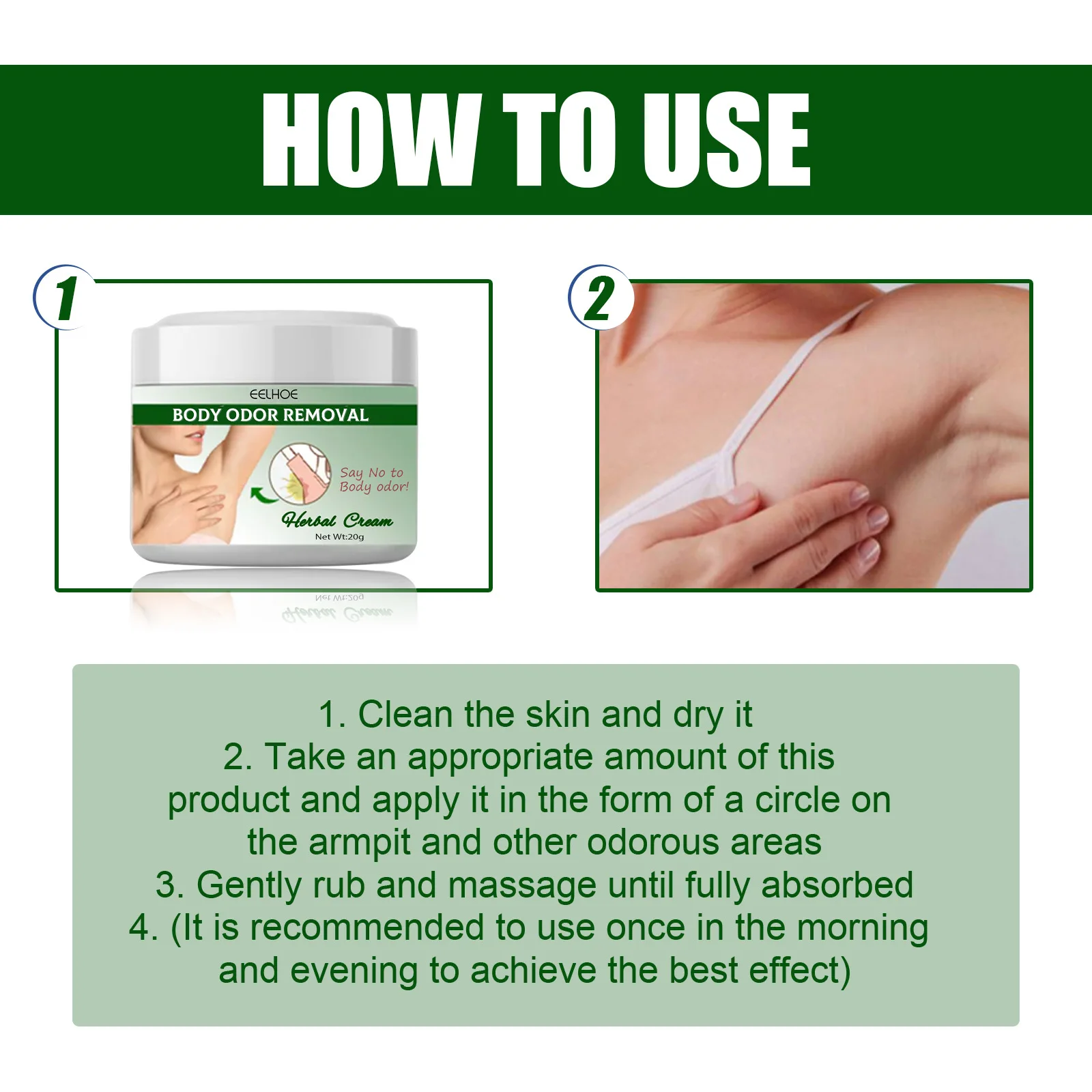 Armpits Deodorant Cream Remove Bad Smell Eliminate Body Odor Anti Sweaty Deep Refreshing Lasting Aroma Herbal Skin Care Product 6
