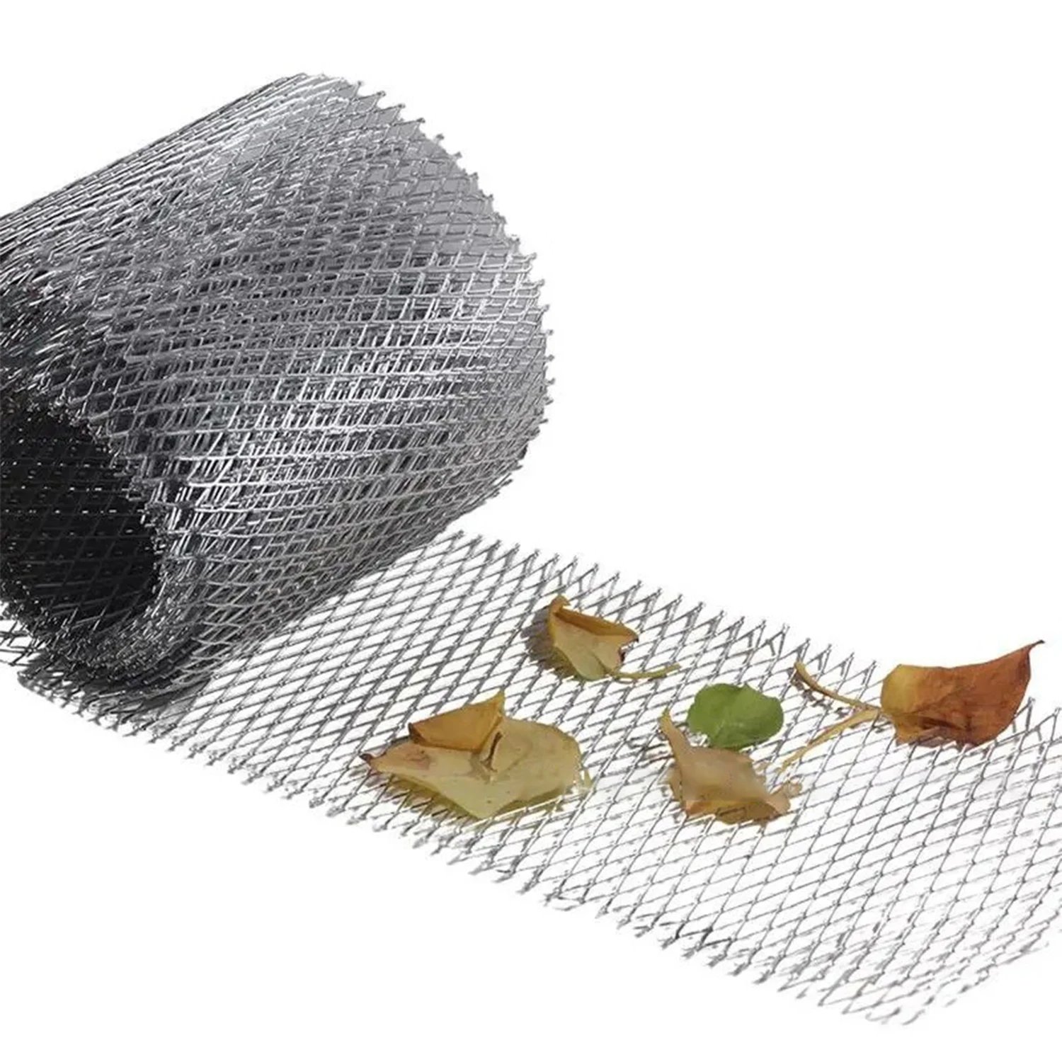 Aluminum Leaf Guard Gutter Protection Net with Stainless Steel Clips Durable Leaf Guard Effective Rain Gutter Covering Net