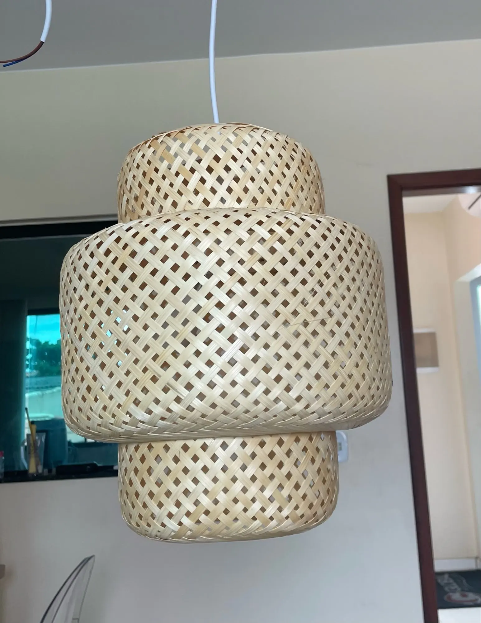 Hand Knitted Chinese Style Weaving Hanging Lamps 18/19/30cm Restaurant Home Decor Lighting Fixtures Bamboo Pendant Lamp photo review