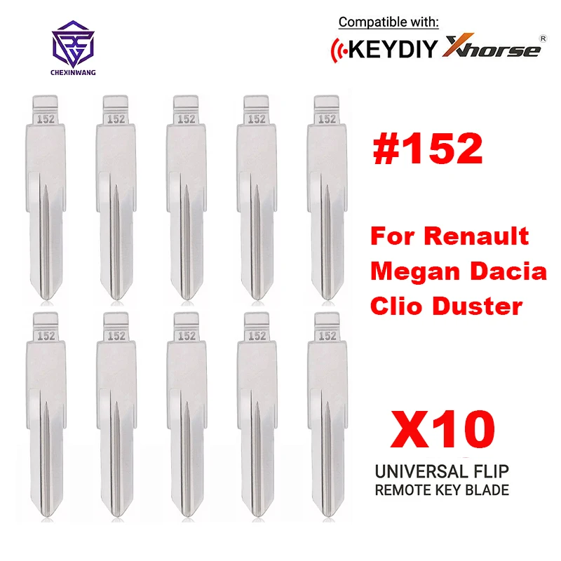 

10pcs NO.152 Uncut Flip Blank Remote Key Blade VAC102 For Renault Megan Dacia Clio Duster for JMD VVDI KD Xhorse Remote Key