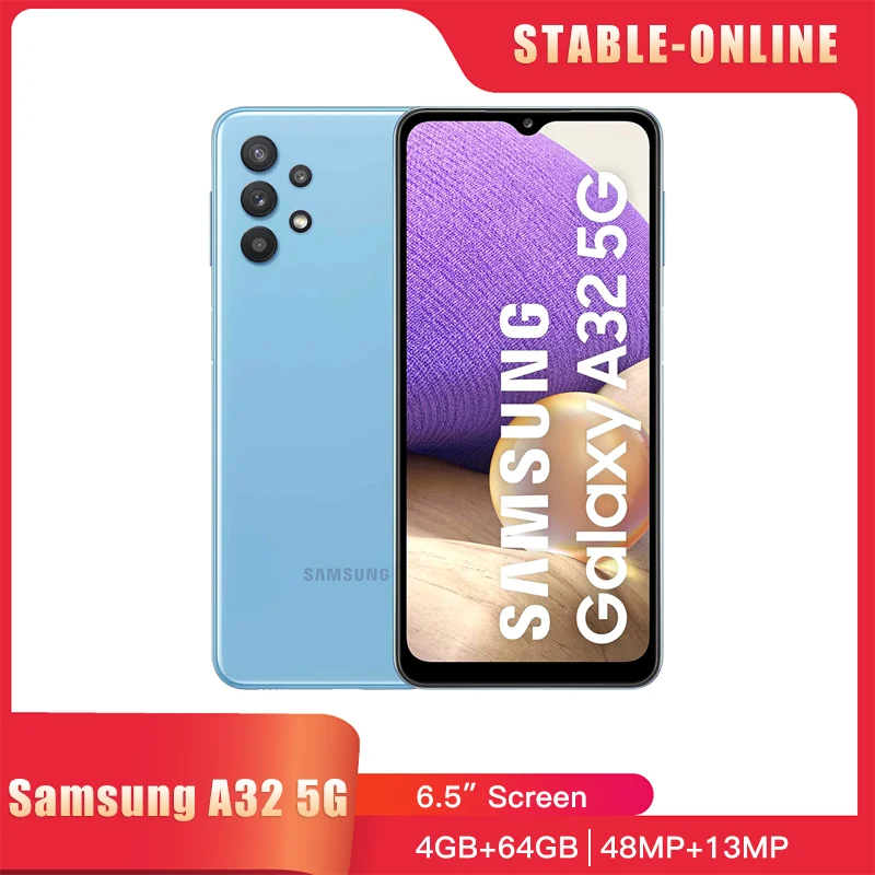 

Original Samsung Galaxy A32 A326U1 5G Mobile Phone NFC 4GB RAM 64GB ROM 48MP+8MP+5MP+2MP+13MP 6.5" Octa Core Android SmartPhone