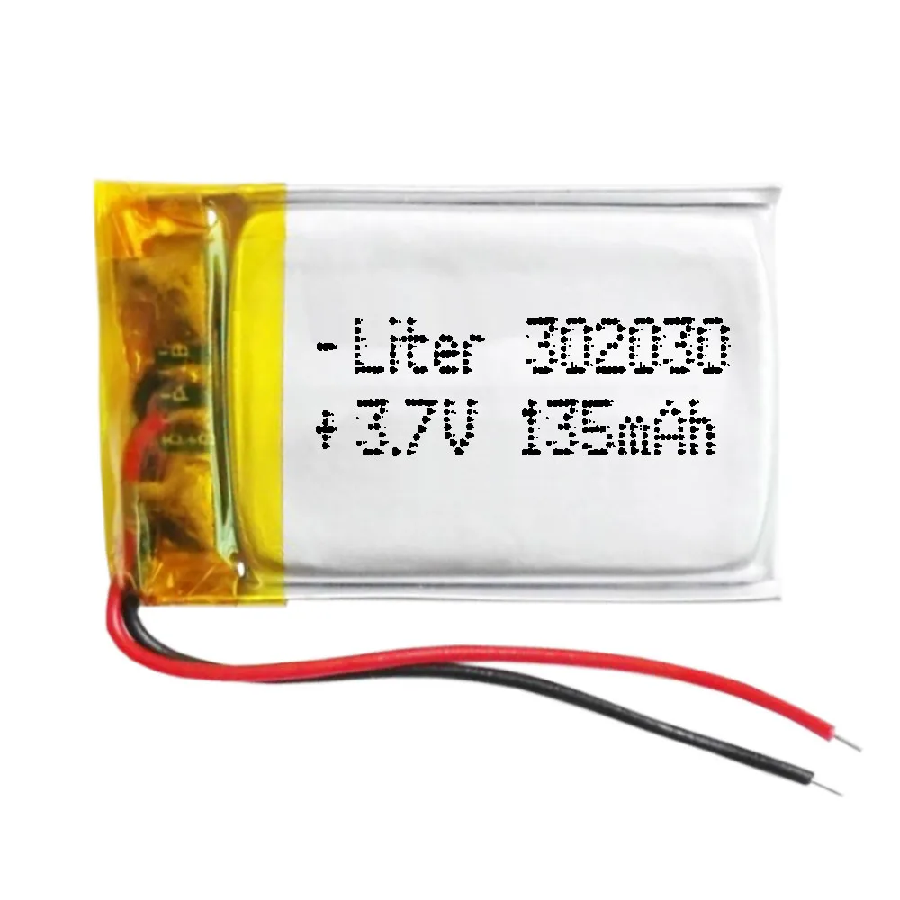3.7V 135Mah 0.499Wh 1S 5C Liter Energy Battery 302030 Batteria Per Elettronica Ricaricabile Telefono Portatile Video Mp3 Mp4 Led Light Gps-Non Adatto 