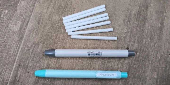 KHINSUN-Borrador de Lápiz retráctil de prensa, suministros de corrección, estilo bolígrafo, escritura de goma, útiles escolares, papelería photo review