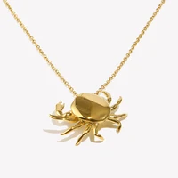 Little Crab Pendant Necklace Cute Tarnish Free 18K Gold Plated Decoration Silver Color 316L Stainless Steel Jewelry