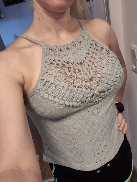 Women's Crochet Knit Hollow Out Halter Top photo review