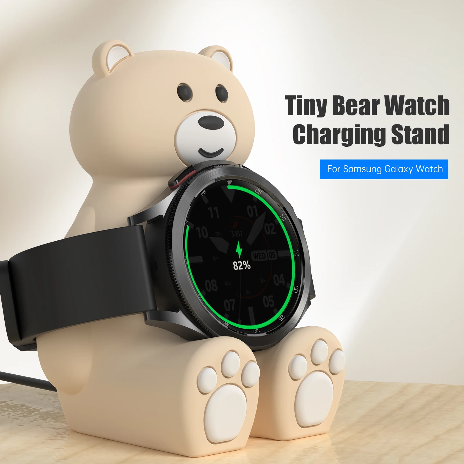 Silicone Charge Stand Station Dock For Samsung Galaxy Watch 4 Classic Watch 3 Active 2 Storage