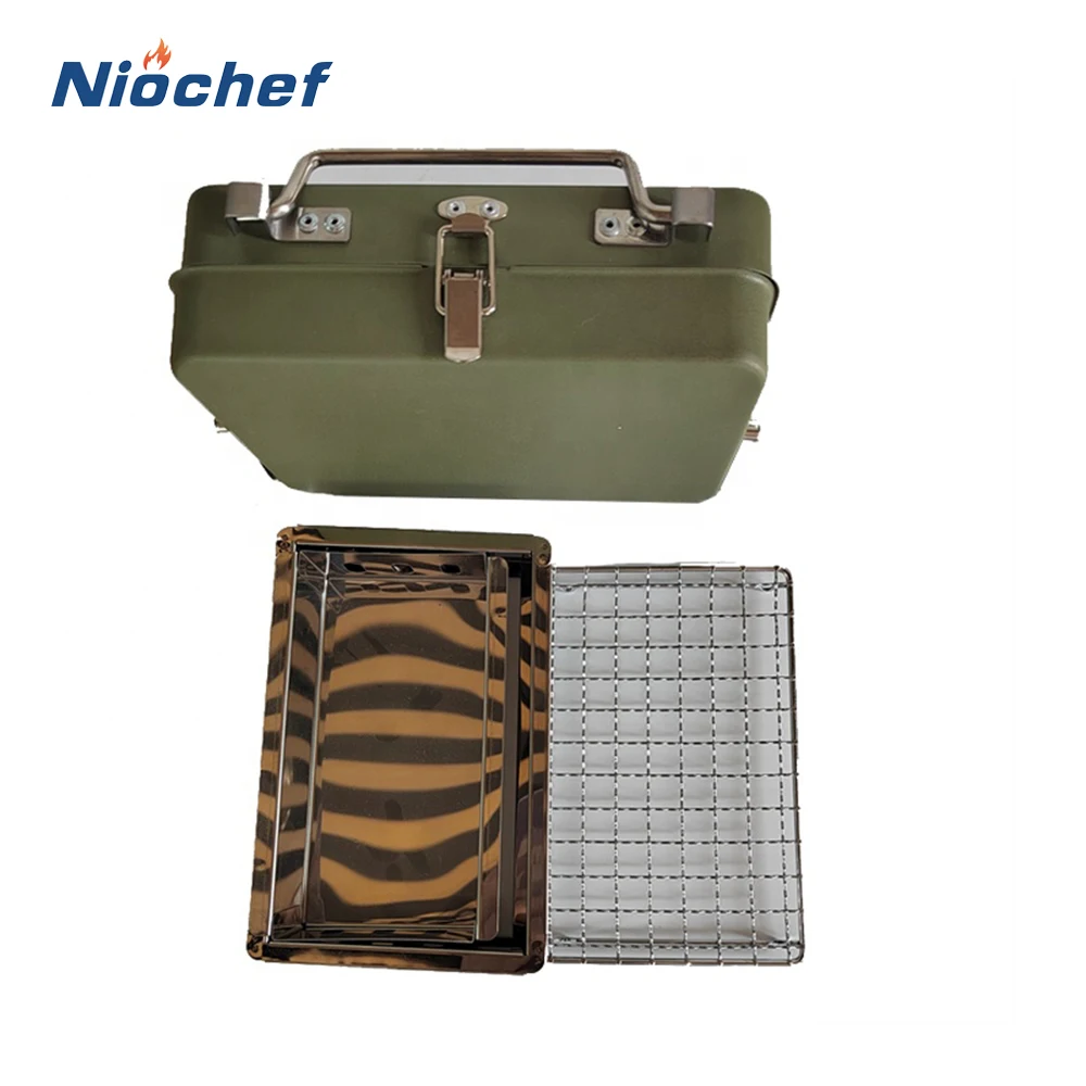 Outdoor BBQ Grills Portable Foldable Suitcase Barbecue Oven Camping Barbeque Stove Charcoal BBQ
