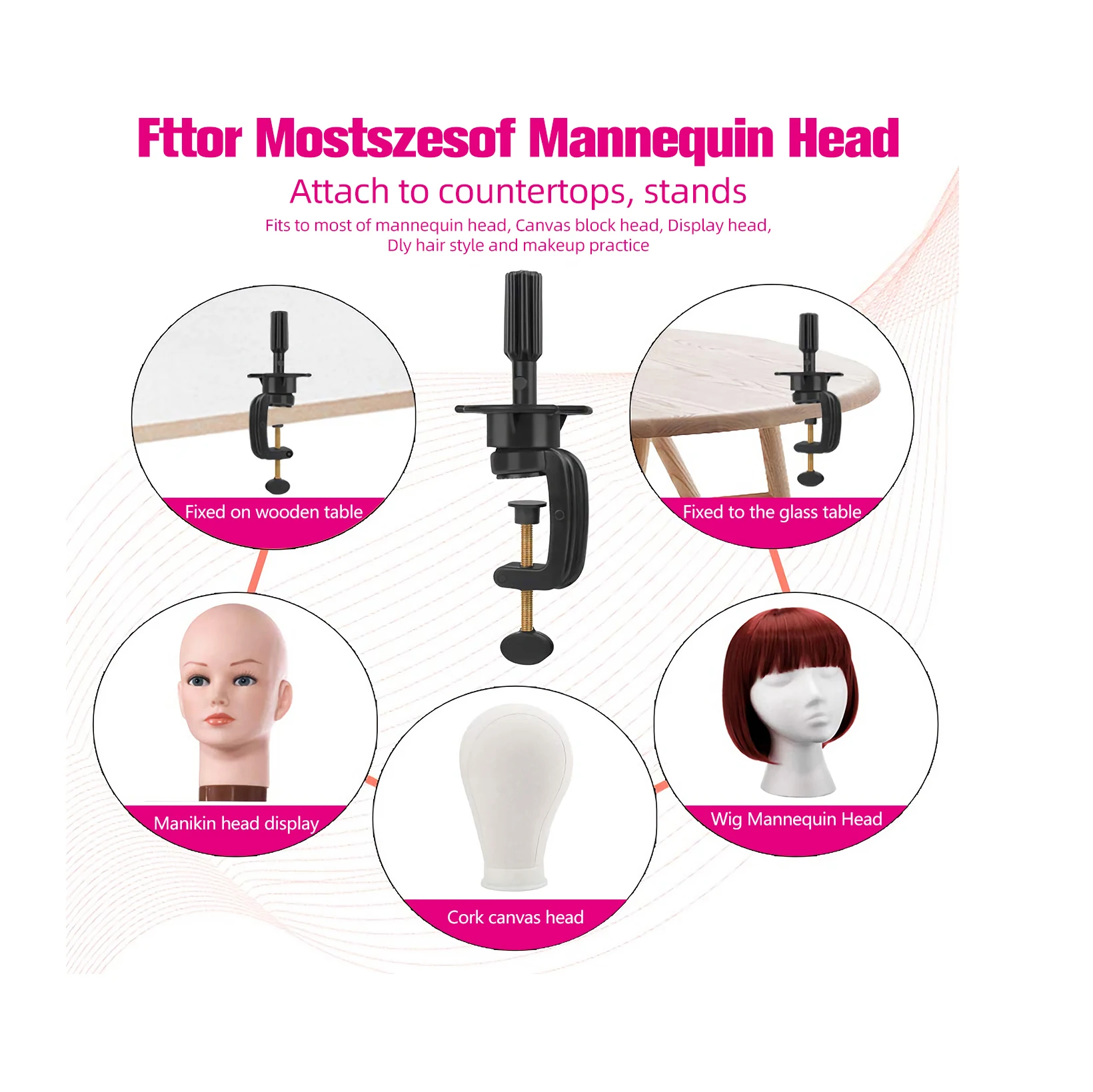 Mannequin Head Holder Wigs Stand For Mannequin Head Stand Manikin Hair Training Model Hairdressers Salon Wig Styling Tools