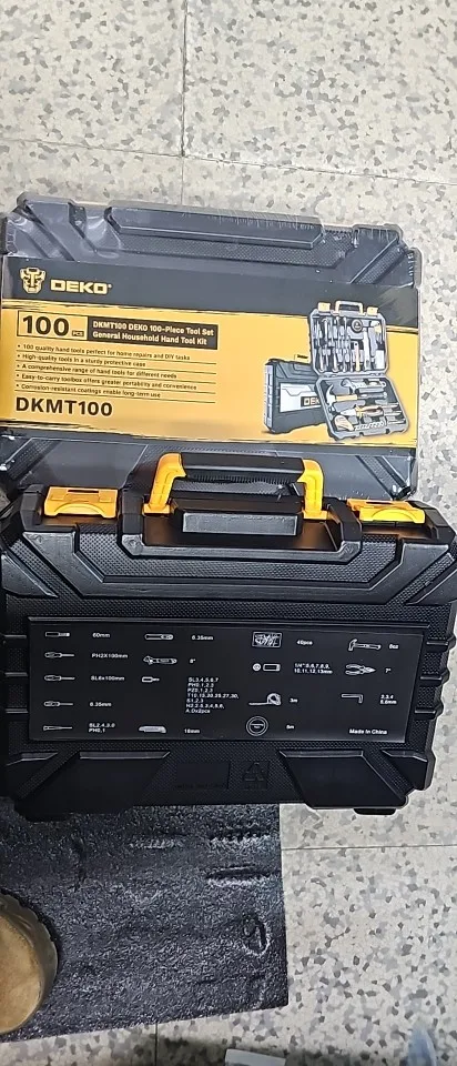 DEKO 100Pcs/113Pcs EDC General Household Repair Hand Tool Set with Tool box Socket Wrench Screwdriver Knife for Woodworking photo review