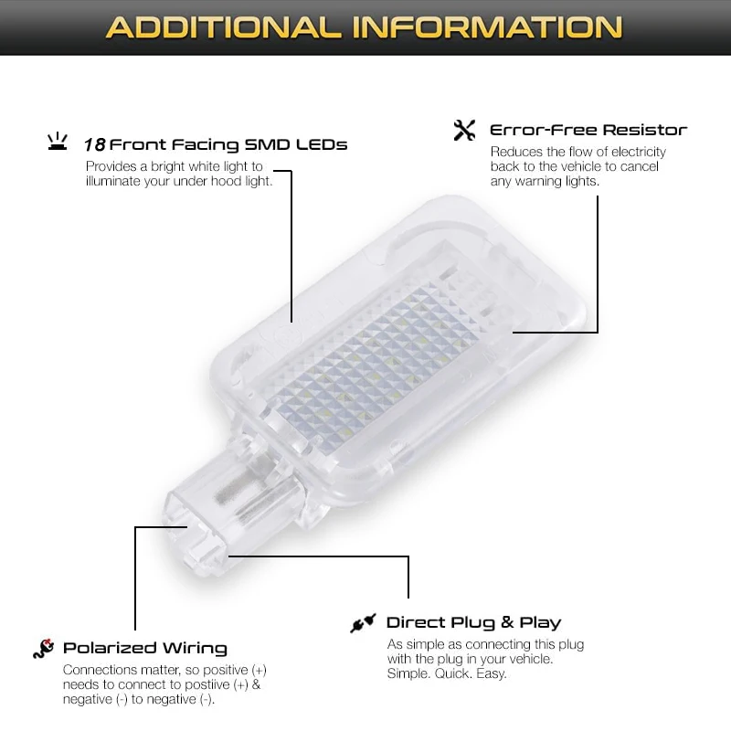 White 18LED Luggage Compartment Interior Light Trunk Lamp For Honda Civic Fit Ac