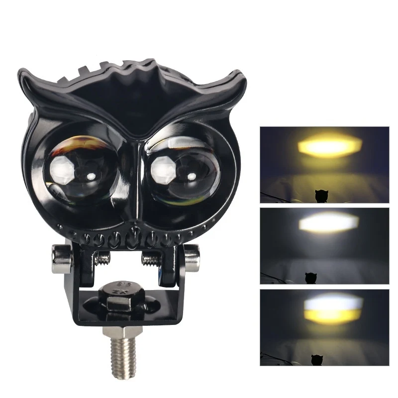 Faro Lupa Luz Led Spot Doble Color Universal Para Moto Auto BUHO