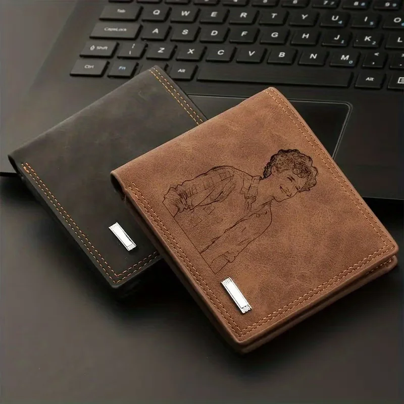 Custom Photo Wallet for Men, Personalized Picture & Text Engraved Bifold Wallet with Multiple Card Slots & Cash Pocket, Vintage - 4