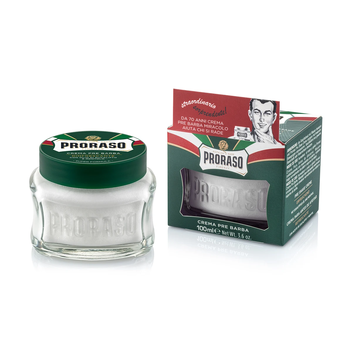 Proraso Crème Pré-barbe Eucalyptus et Menthol Rafraîchissante 100 ml