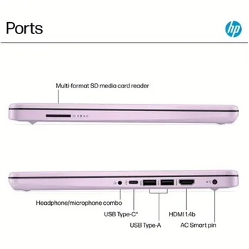 HP 14" HD Business Laptop,Intel Processor N150,Up to 16GB RAM,128GB UFS, Intel Graphics,Wi-Fi 6,Windows 11 S,Honey Lavender 2