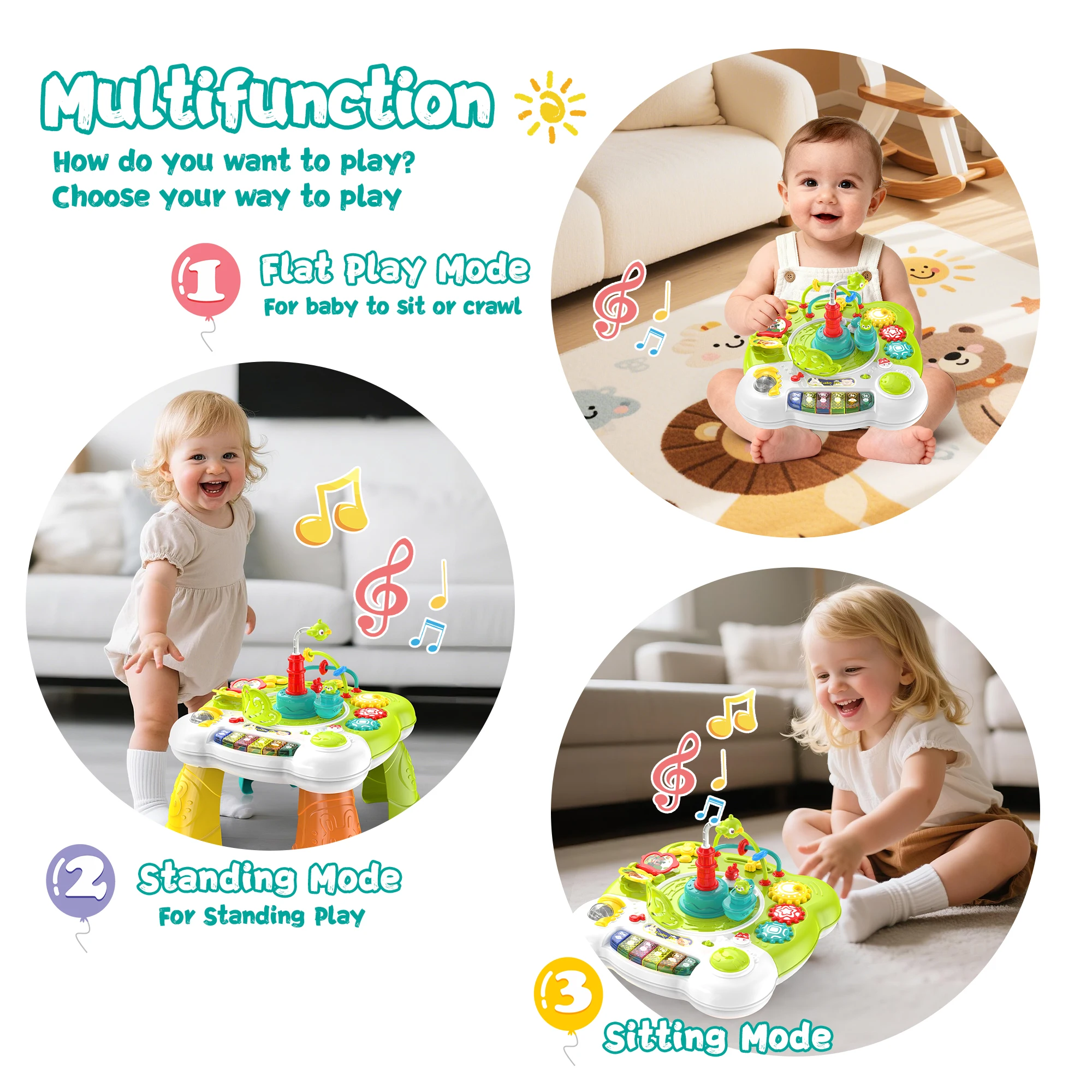 Interactive Toddler Musical Activity Table - Piano, Lights & Learning Benefits