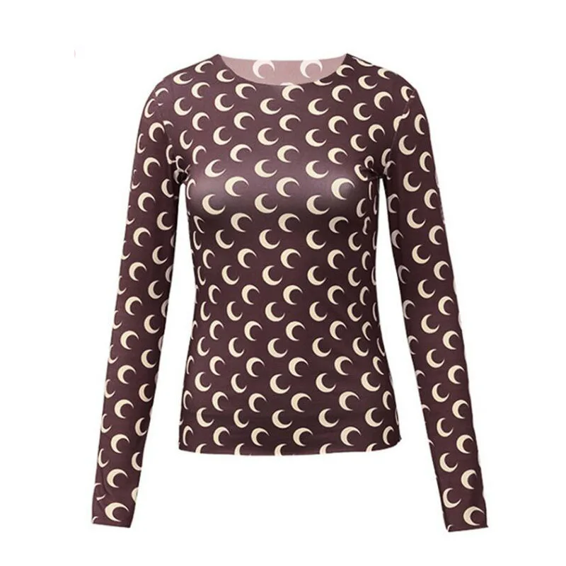 Women Gotoola Star Marine Moon Long-Sleeved T-shirt 6
