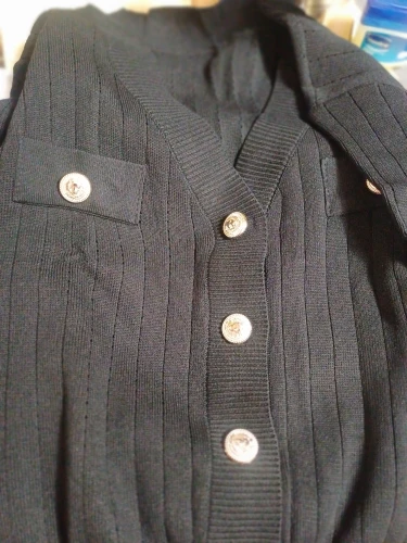 Korean Chic V-Neck Knitted Cardigan photo review