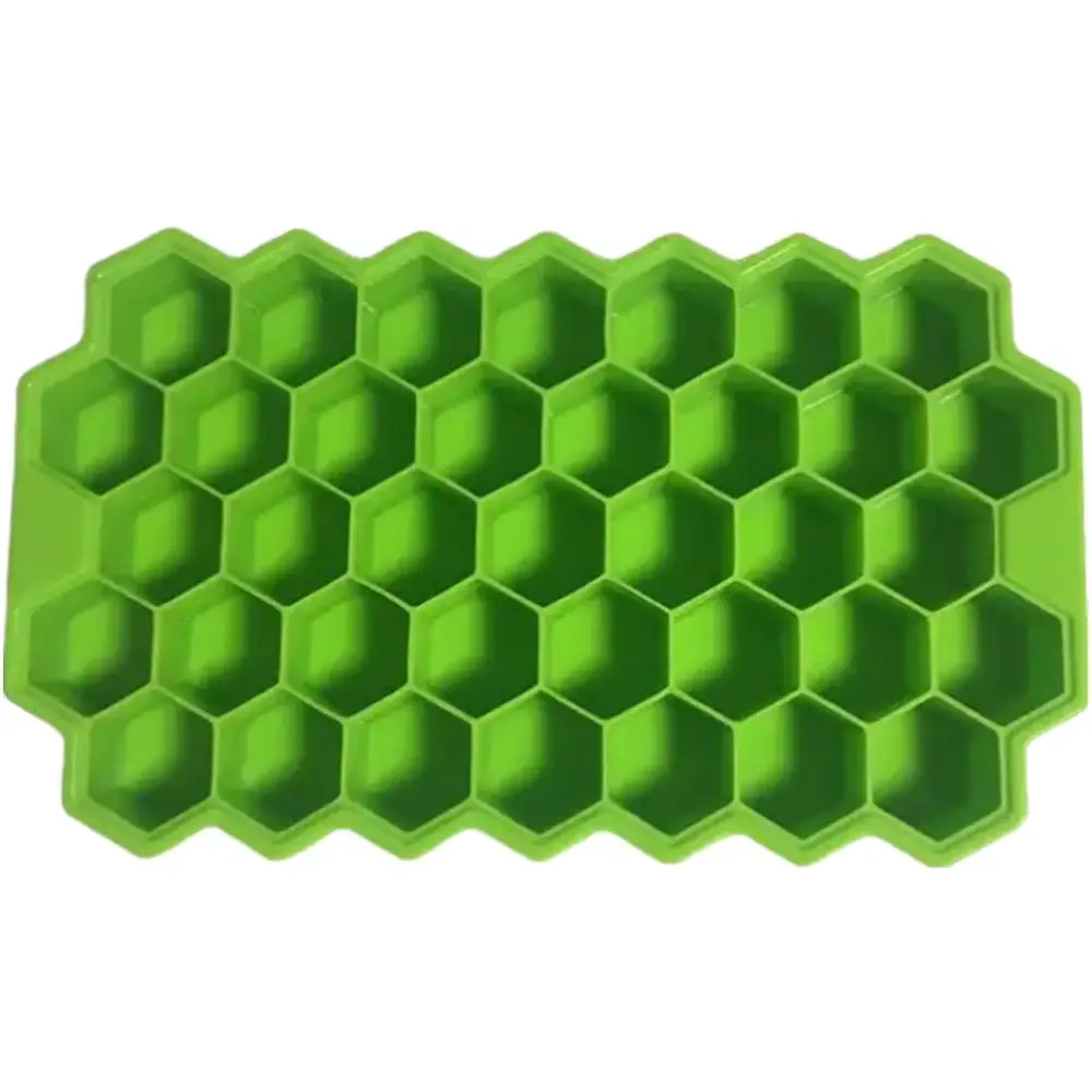 Molde malla de panal, MXMSQ-001, 1Pza, Verde, Silicón, 37 Cavidades, Grado Alimenticio, Flexible.
