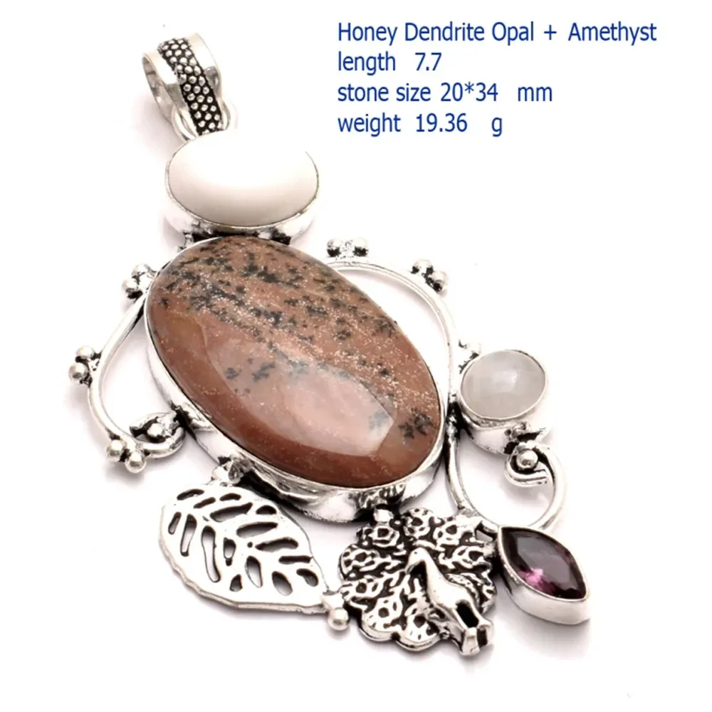 

Подлинный кулон из лунного камня, лабрадорит, Амазонит, Солнечный Кварц, дентрит, опал, кулон, серебряная медь