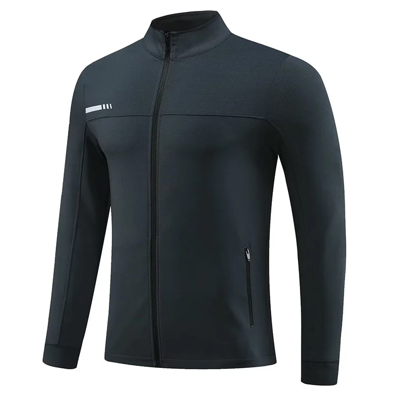 

1/4 collar Sweat Men Long Sleeve Polyester Sports Bodybuilding Training Shirts Running elastic Quick Dry