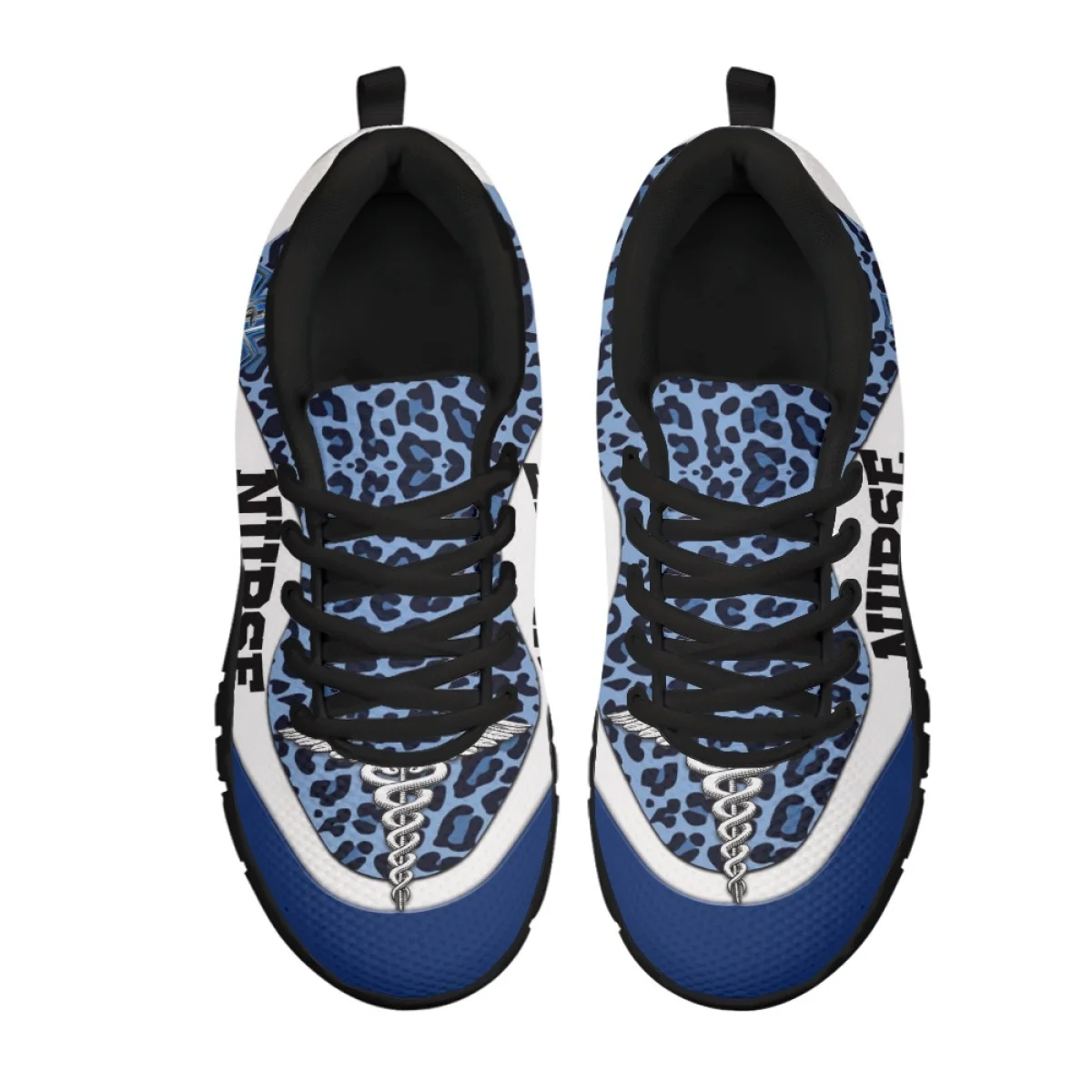 INSTANTARTS Fashion Nurse Sneakers Paramedic EMT EMS Leopard Print Outdoor Flat Shoes for Women Light Non-Slip Vulcanized Shoes