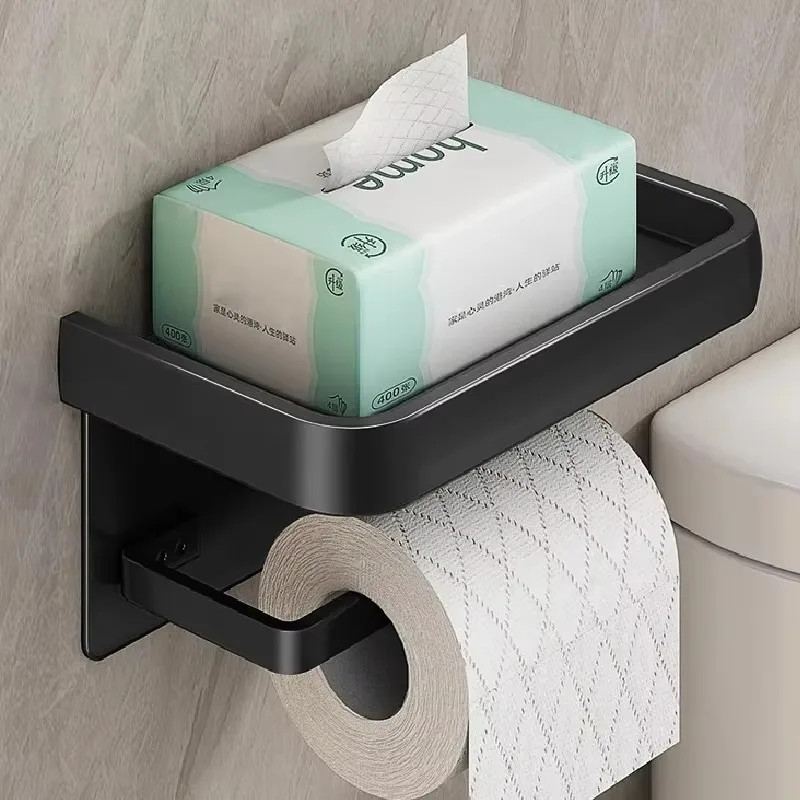 Black Gold Toilet Paper Holder Bathroom Wall Mount
