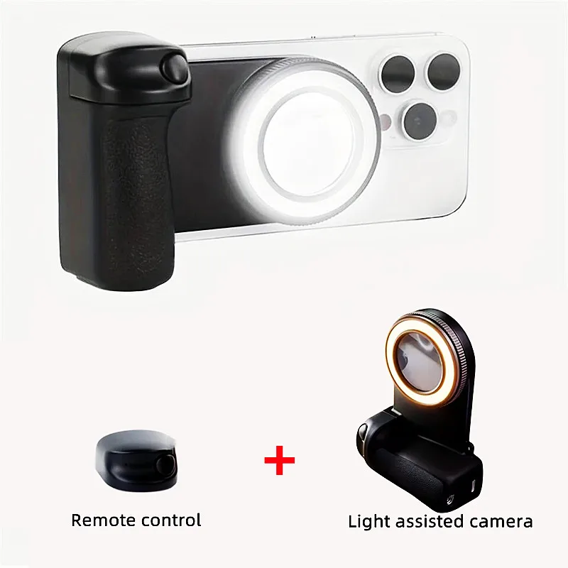2025 MagSafe Smartphone Shutter Grip Bluetooth Selfie Handle Camera Photo Stabilizer With Fill Light For IPhone Android_voghion.com