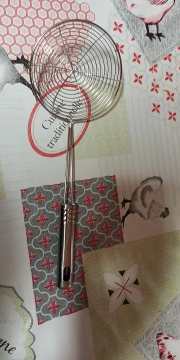 3 Size Set Stainless Steel Colander Household Noodle Dumpling Hot Pot Filter Screen Pearl Line Drain Large Fried Strainer photo review