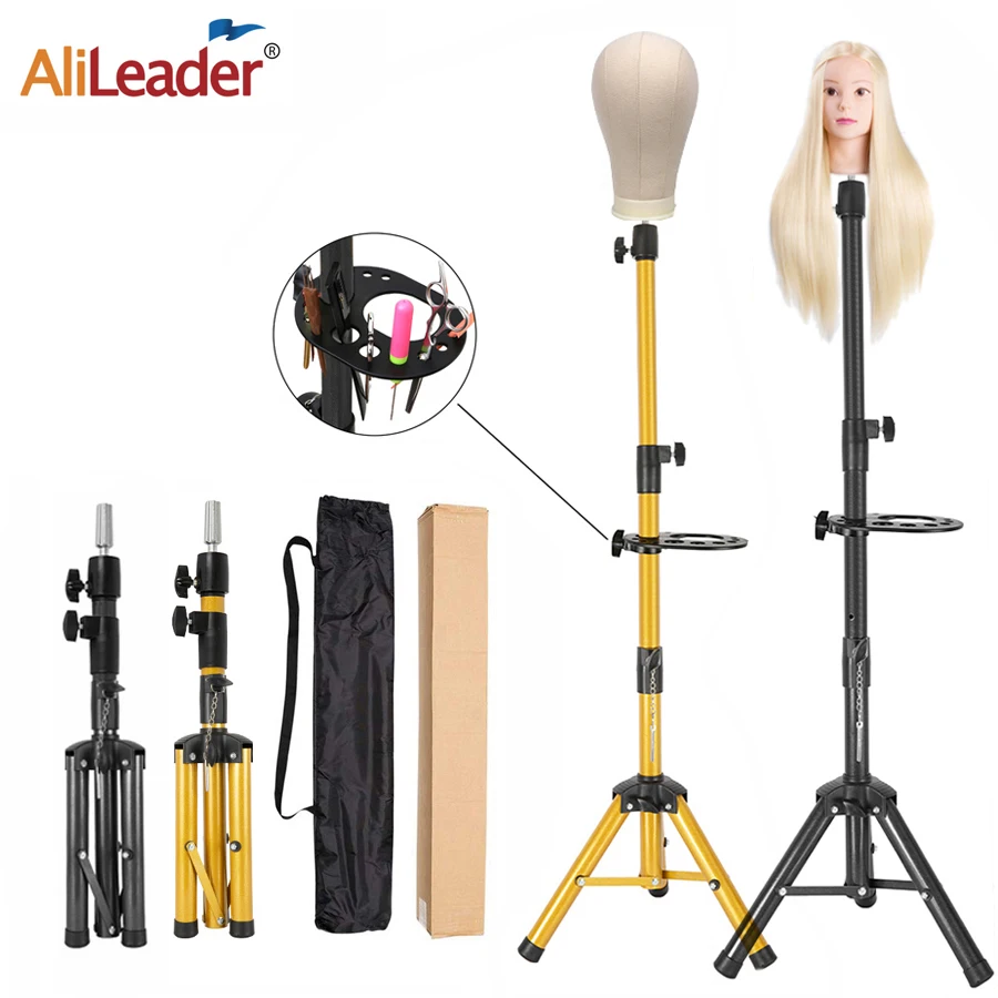 цена Wig Stand Tripod Adjustable Mannequin Head Stand Metal Wig Head Stand For Canvas Head 25/50/55Inch Wig Tripod Stand With Tray