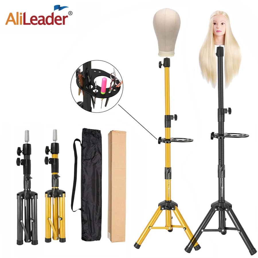Wig Stand Tripod Adjustable Mannequin Head Stand Metal Wig Head