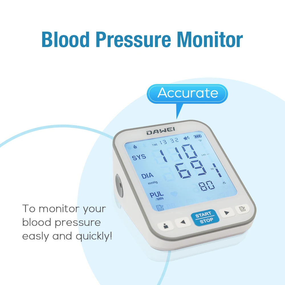 Digital Blood Pressure Monitor 4.8-inch LCD Auto Fast Measurement Voice Broadcast Detection Assistance blood pressure monitor blood pressure meter