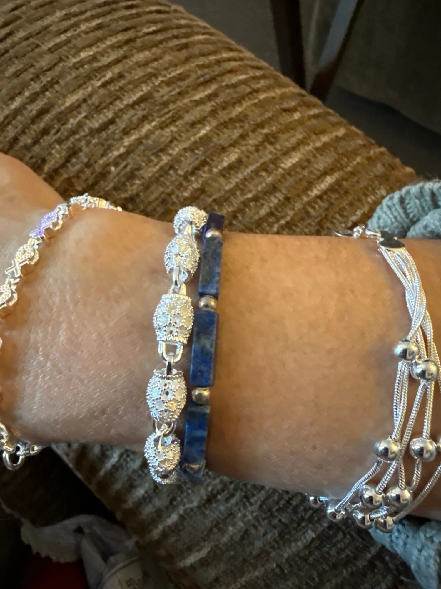 Fine 925 Sterling Silver Lucky Beads Bracelets For Women Luxury Designer Multilayer Adjustable Bracelet Party Wedding Jewelery photo review