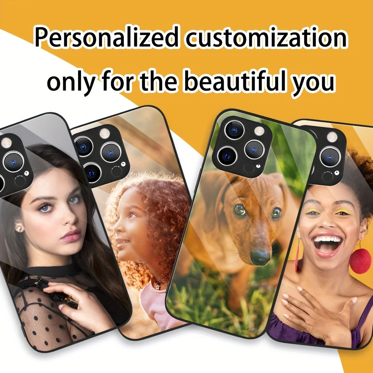 Personalized Mirror Glass Phone Case with Custom Photo and Unique Bumper Design