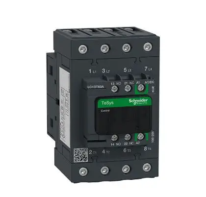 

LC1DT60AKUE LC1-DT60AKUE Contactor, TeSys Deca, 4P(4 NO), AC-1, 0 to 440V, 60A, 100-250VAC/DC coil, EverLink