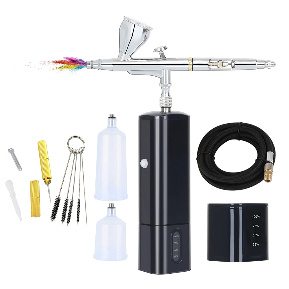 NewBatteryReplaceableAerografoIntegratedMiniAirbrushBarber