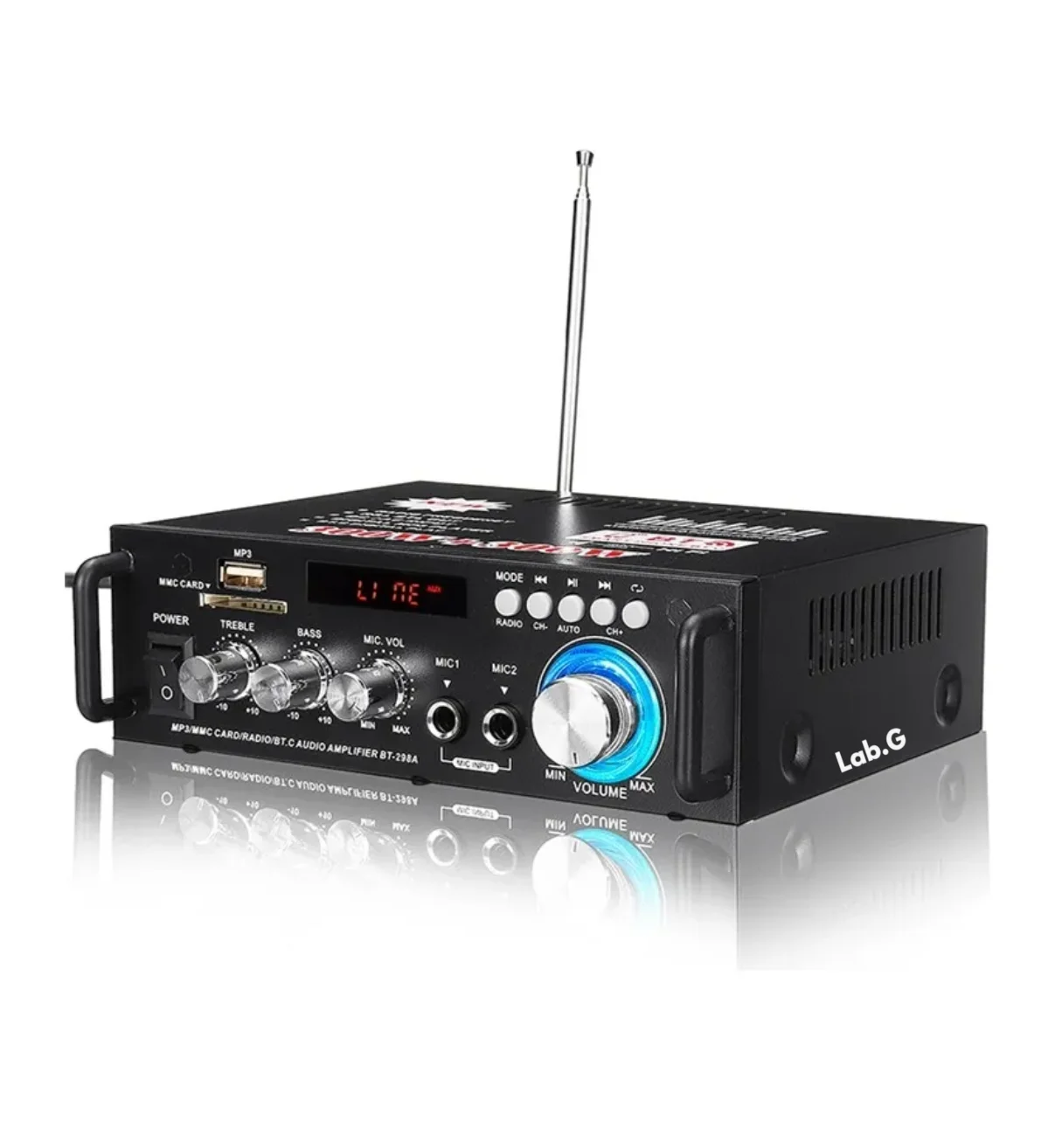 Amplificador De Audio Bluetooth Lab.G 298a Para Casa 600w Negro