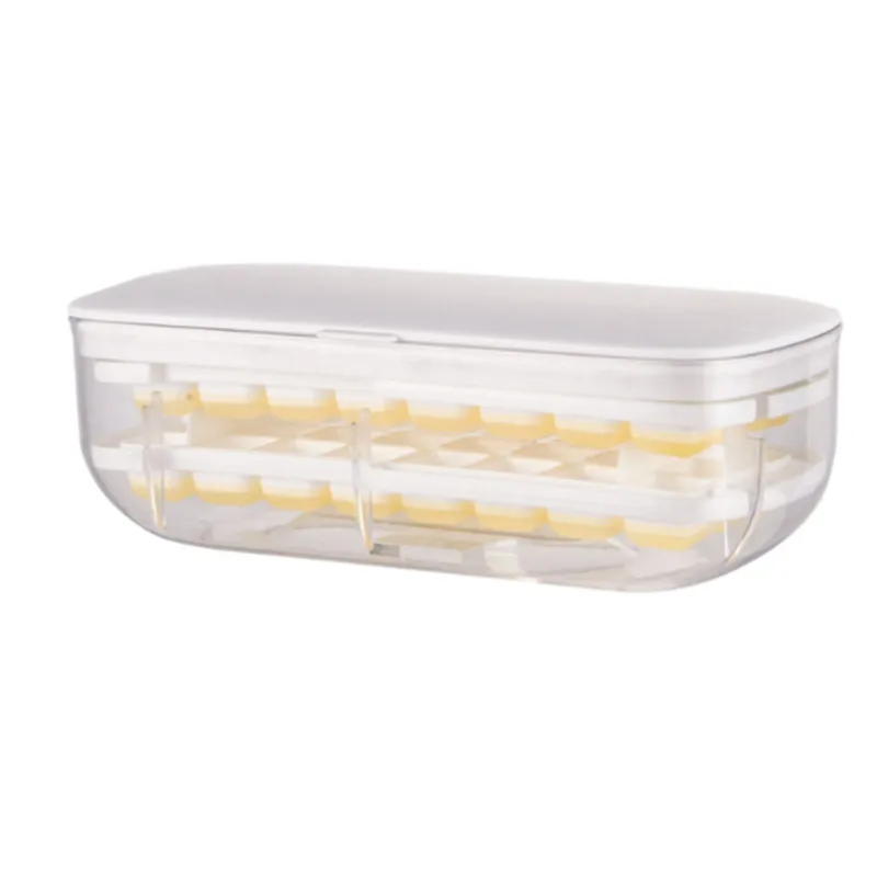 1PC Portable Silicone Ice Mold And Storage 2In1 Cube Tray Making Mould Box Set Maker Bar Kitchen Barware Accessory Utensil Home