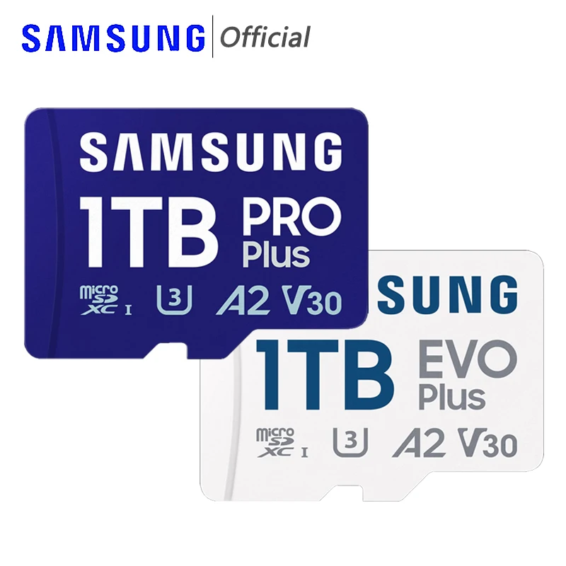 thumbnail image 1 of Tarjeta SD SAMSUNG EVO Plus de 1 TB, 128 GB, 64 GB, 512 GB y 256 GB, tarjeta de memoria flash Micro SD Pro, memoria SD U3 4K V30 A2, tarjetas Micro SD TF para teléfono, 1 of 5