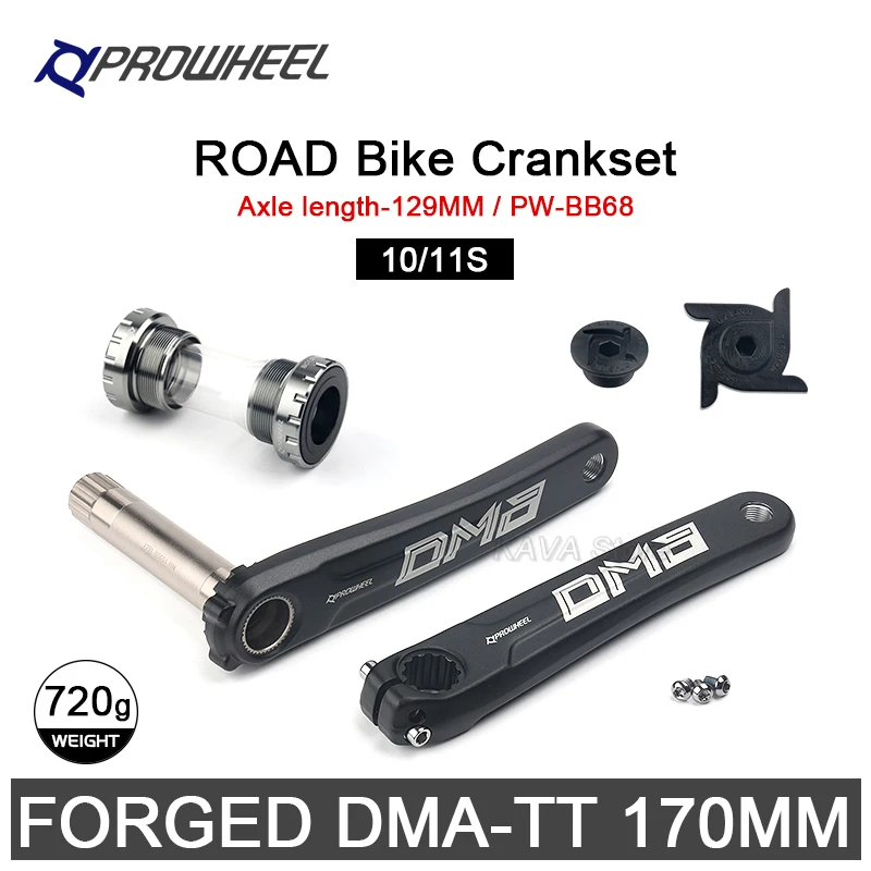Kit Guarnitura PROWHEEL 170mm + Movimento Centrale Bici 2x10 28/40 Denti Nero