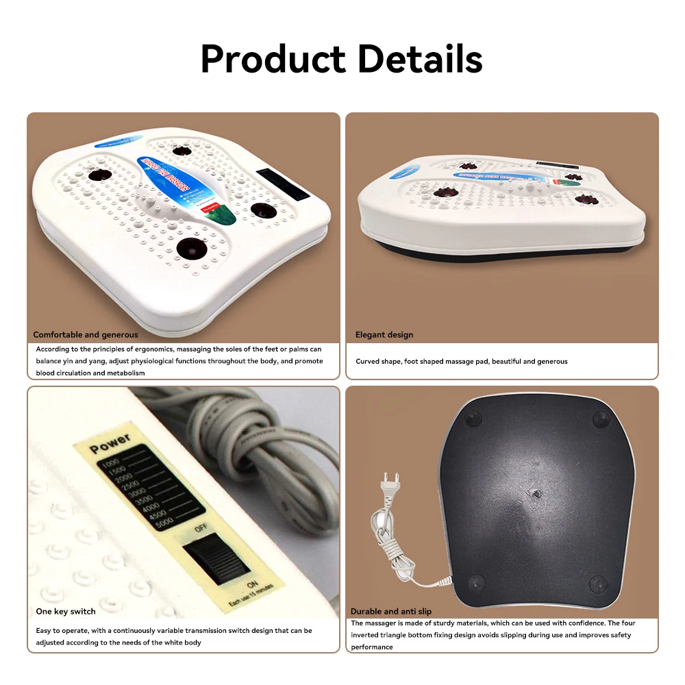 Electric Foot Massager Far Infrared Heating Reflexology Vibrating Physiotherapy Circulation Therapy Warm Foot Massage Machine