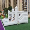 15FT PVC White Bounce House With Slide & Ball Pit, Large Jumper Bouncy Inflatable Castle For Wedding, Birthday, Party Decoration 5