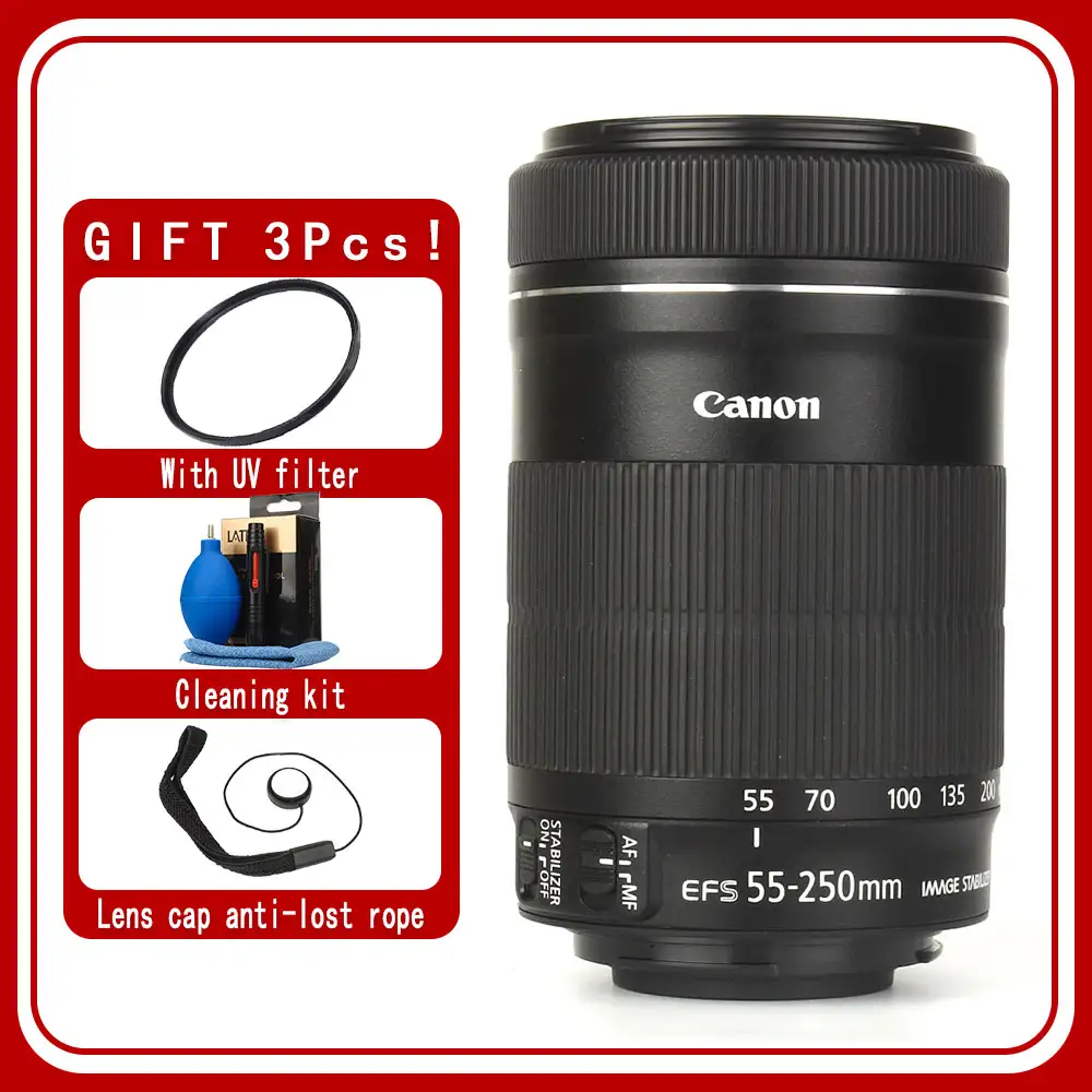 Canon EF-S 55-250mm f/4-5.6 IS STM Lens - AliExpress