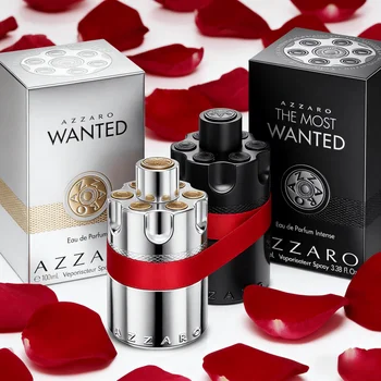 AZZARO WANTED Men's Perfumes Sleek Metallic & Colorful Packaging (Silver/Gold/Black/Blue), Premium Bottle Editions light perfume