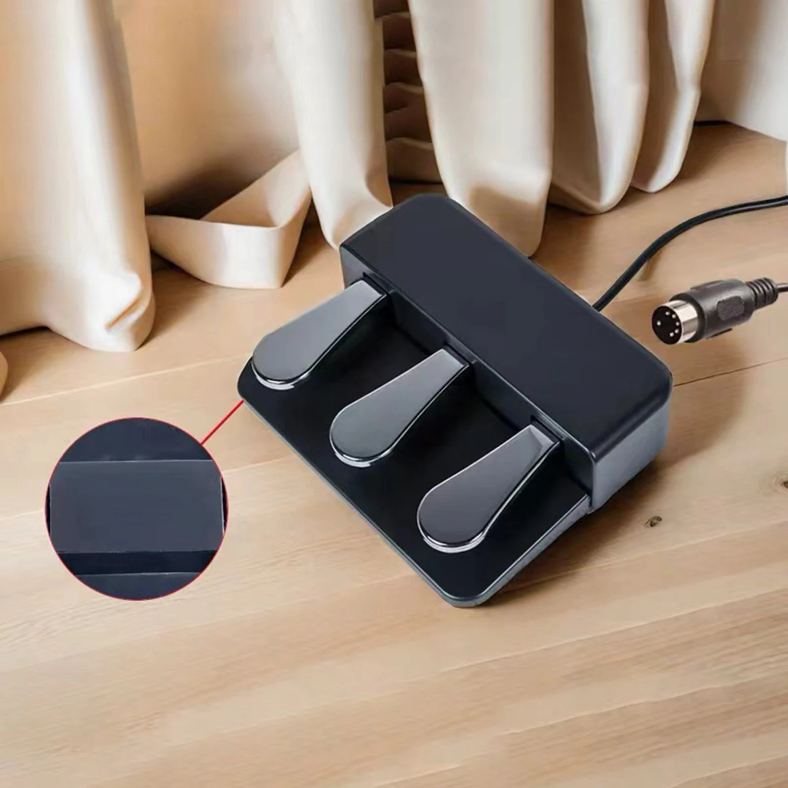 Piano Sustain Pedal Electric Pianos Pedal 3 Pedal Digital Keyboard Piano Midi Controllers Foot Replacement for Electric Pianos Keyboards Midi Controller