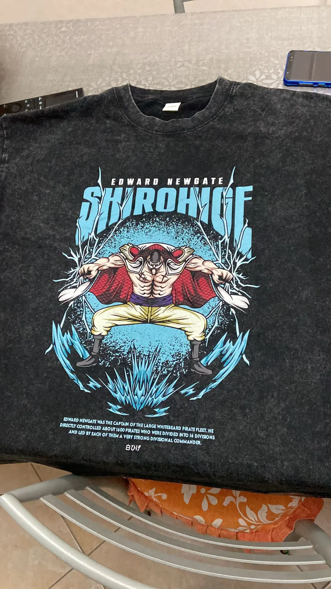 Washed Anime One Piece T Shirt Pump Cover